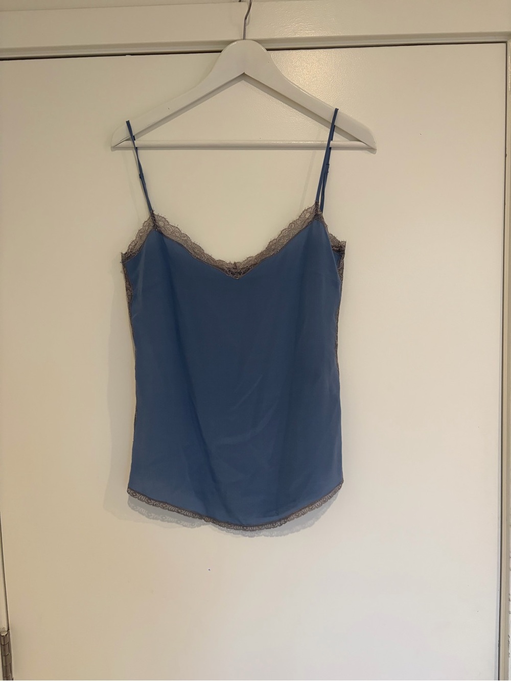 Zadig & Voltaire Slate Blue Lace-Trim Cami